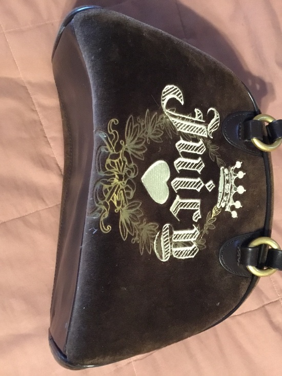 Juicy Couture Handbags - Vintage Juicy Couture Brown Velour Bowler purse Very good Condition